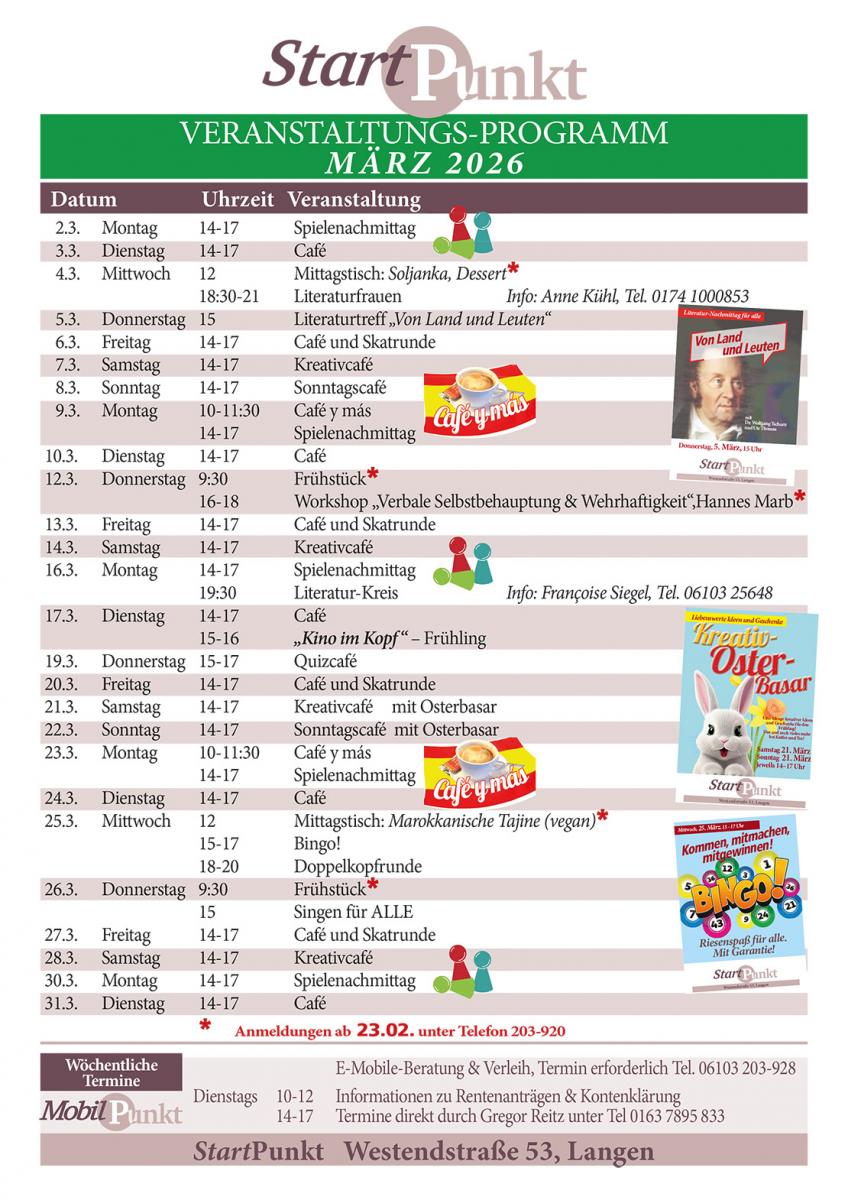 startpunkt programm maerz 2026 © StartPunkt startpunkt programm maerz 2026 © StartPunkt