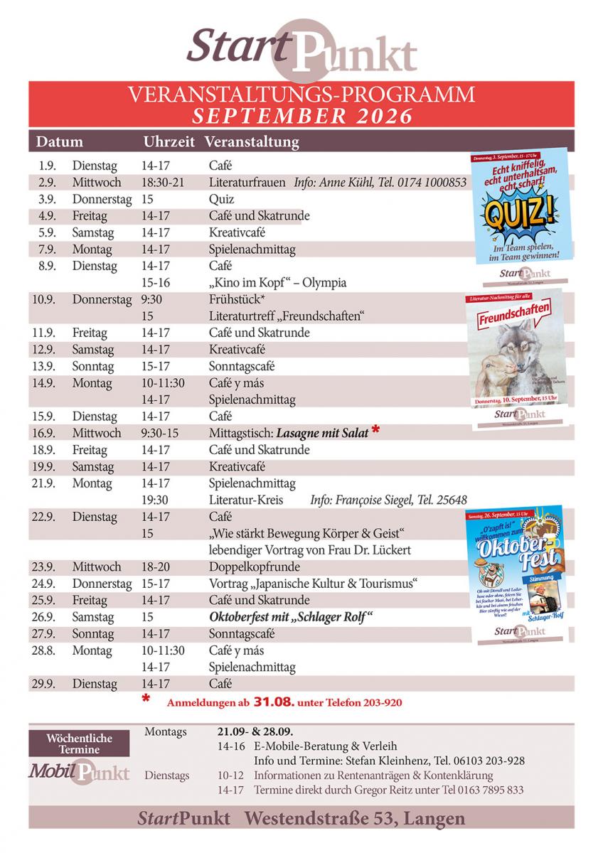 startpunkt programm september 2026 &copy; StartPunkt