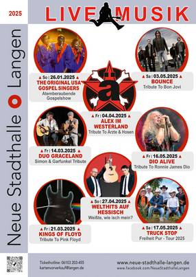 Flyer Live 2025 mit Welthits
