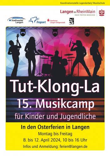 Informationen und Anmeldeformular zum Musikcamp Tut-Klong-La finden Sie hier auf der Seite Ferien und Freizeit