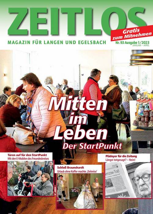 Deckblatt ZEITLOS Ausgabe Nr. 93 Januar bis April 2023 [(c): Stadt Langen]