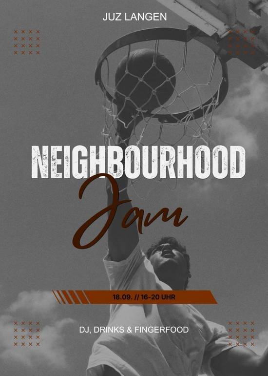 Jugendzentrum Neighbourhood Jam 18.09.2026 - Infos hier! © Jugendzentrum Langen Jugendzentrum Neighbourhood Jam 18.09.2026 - Infos hier! © Jugendzentrum Langen