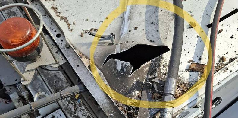 Gesprengte Gaskartusche im Müllfahrzeug © ALEG