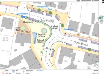 Planskizze Stadtexperiment Taunusplatz